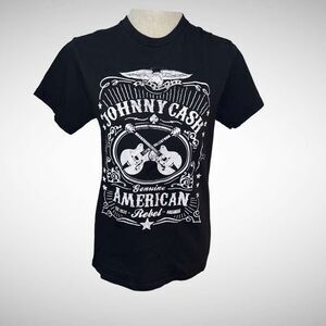 Johnny Cash Short Sleeve Black with White T-Shirt Size Small